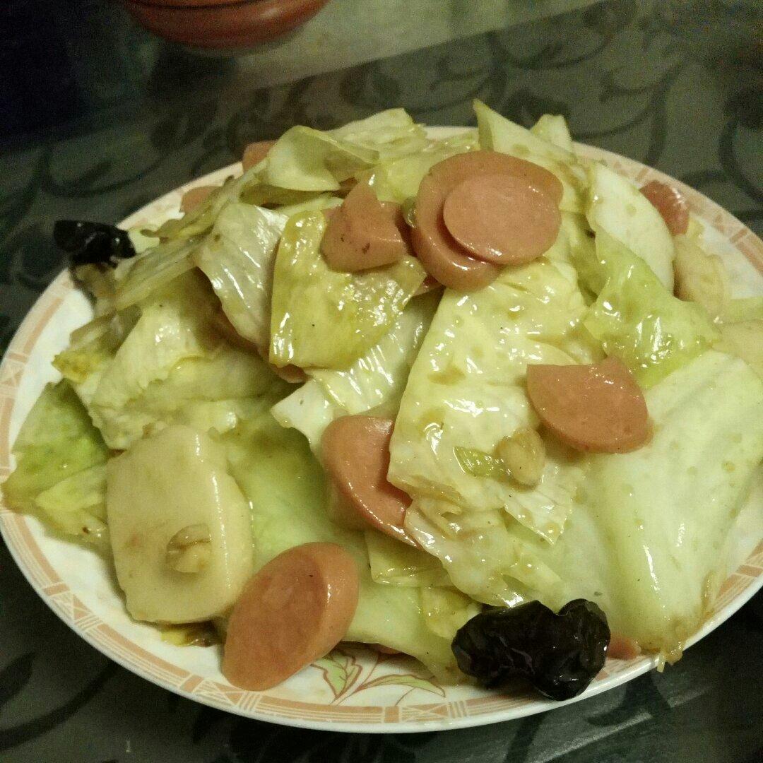 青菜肉丝炒年糕