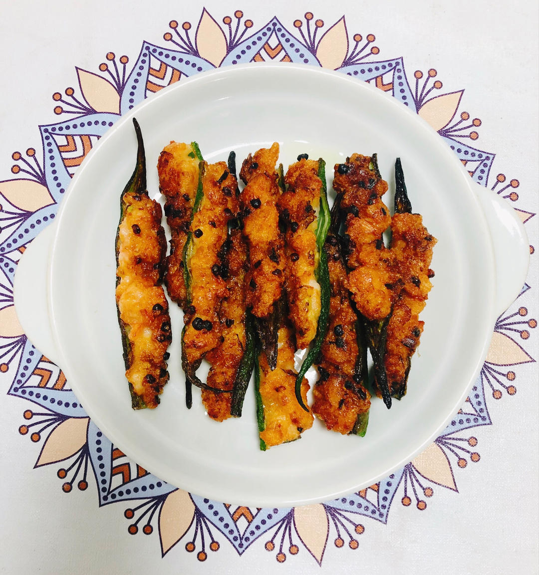 秋葵酿虾滑 | 可可爱爱好好吃吃