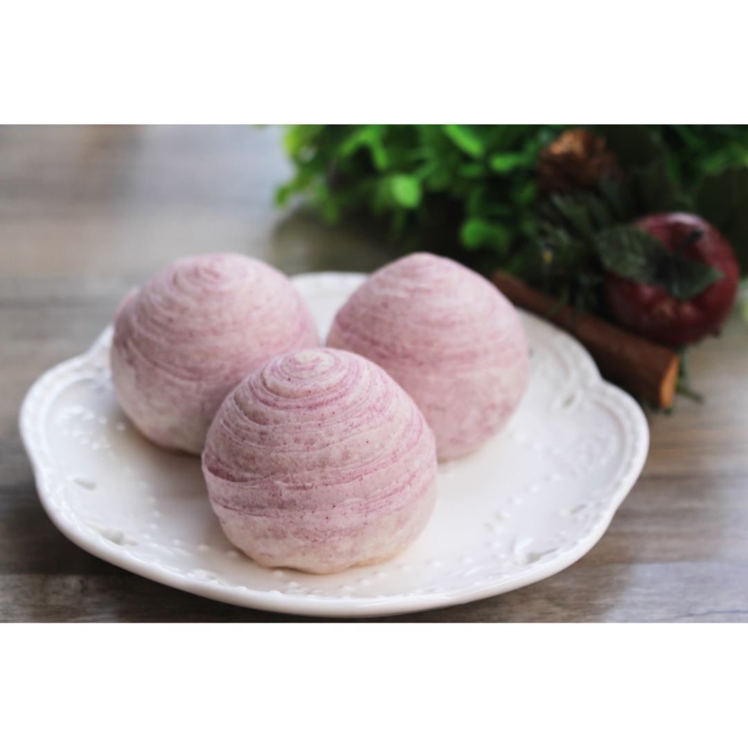 蛋黄酥~紫薯、抹茶、原味~花好月圆，中秋快乐~内附一次做六色蛋黄酥方法~