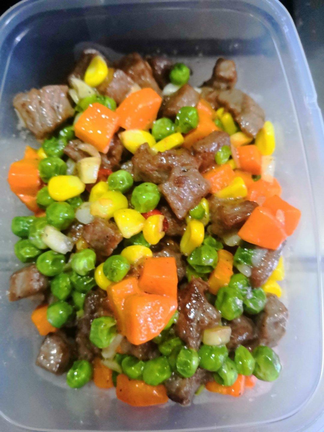 豌豆炒牛肉粒