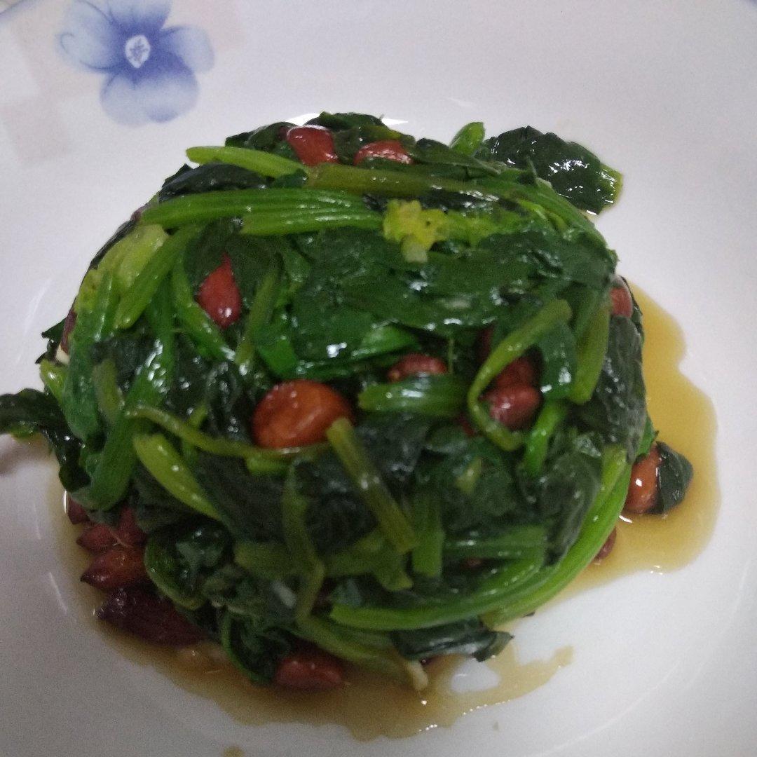 凉拌花生米菠菜