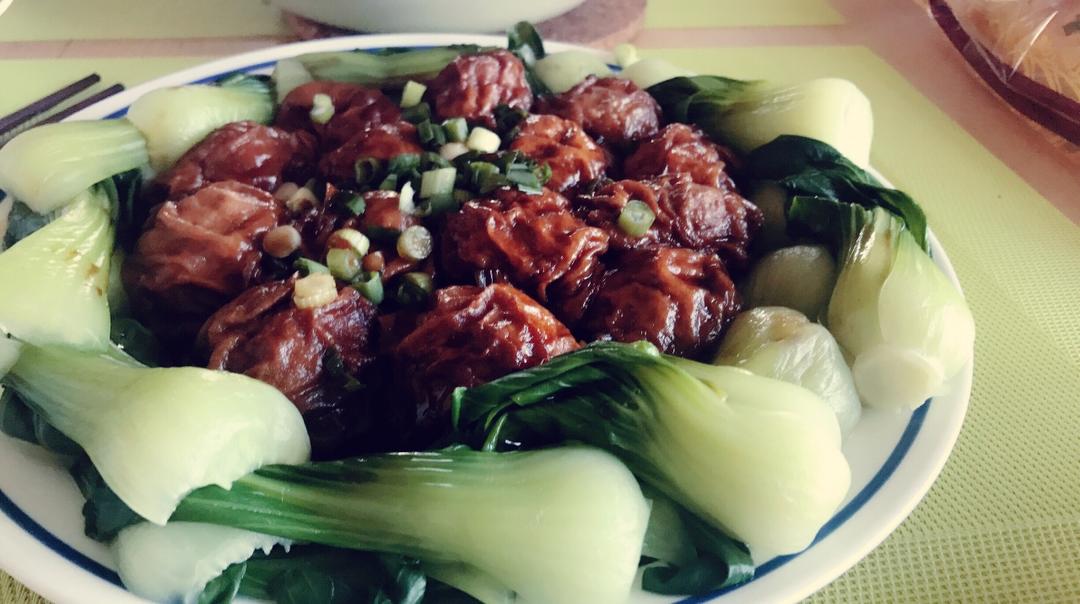 红烧油面筋塞肉