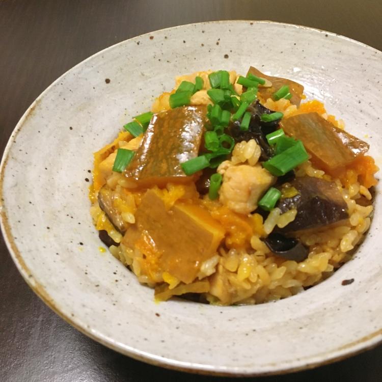 南瓜鸡肉饭