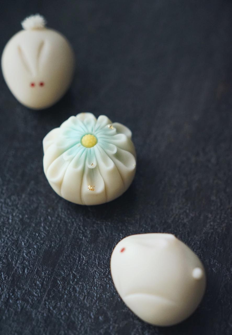 和菓子：玉兔&菊华（厨studio视频直播课作业反馈）
