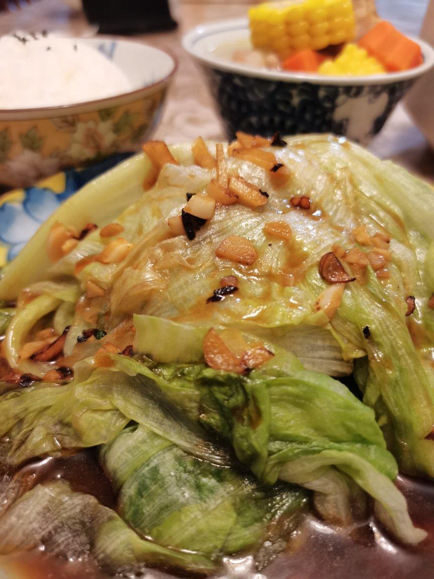 没有耗油的白灼生菜
