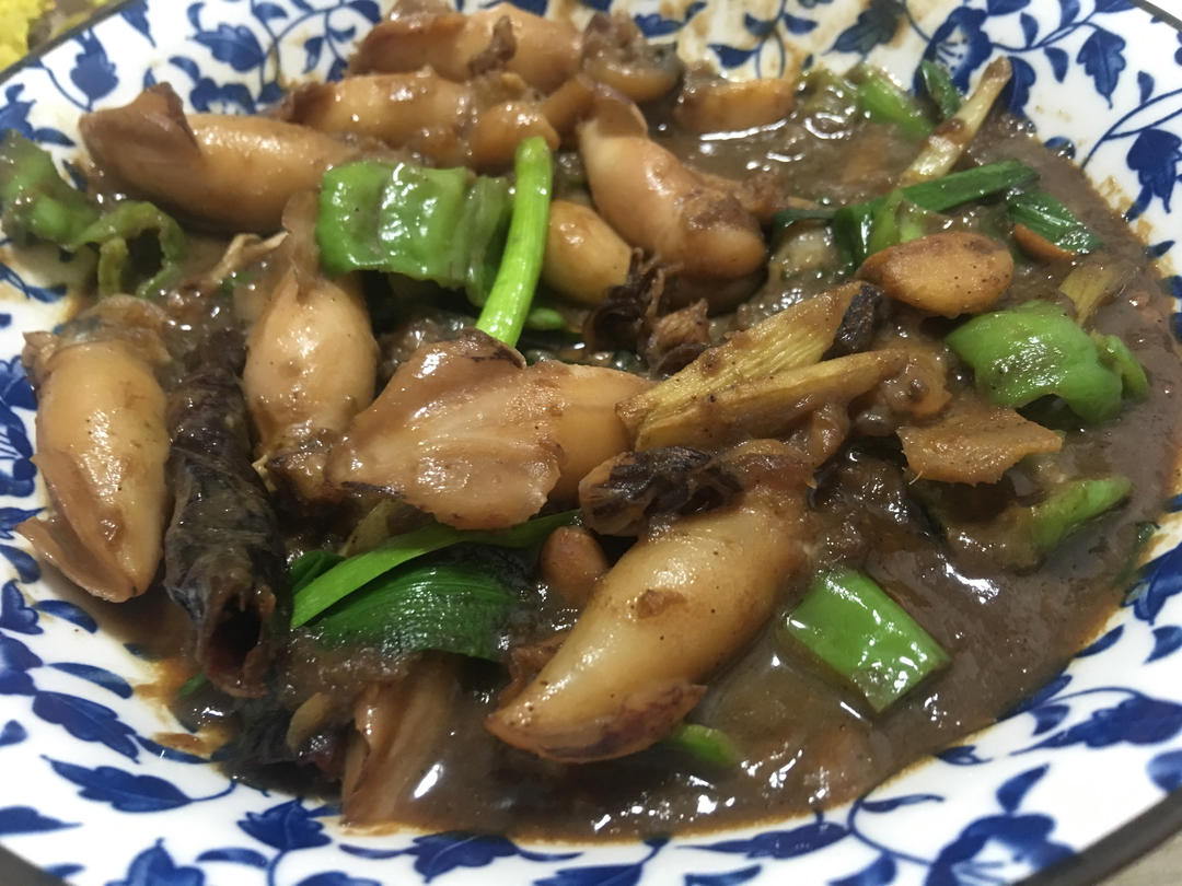 鲜美的酱油焖笔管鱿鱼