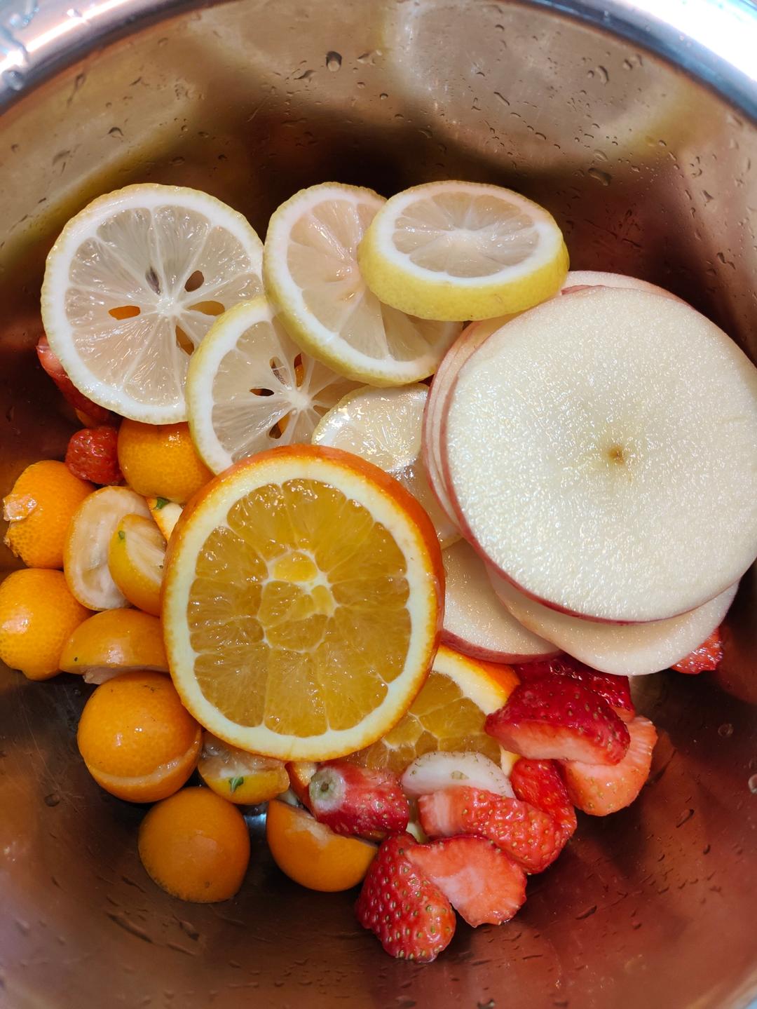 骗水喝的鲜橙苹果金桔柠檬茶