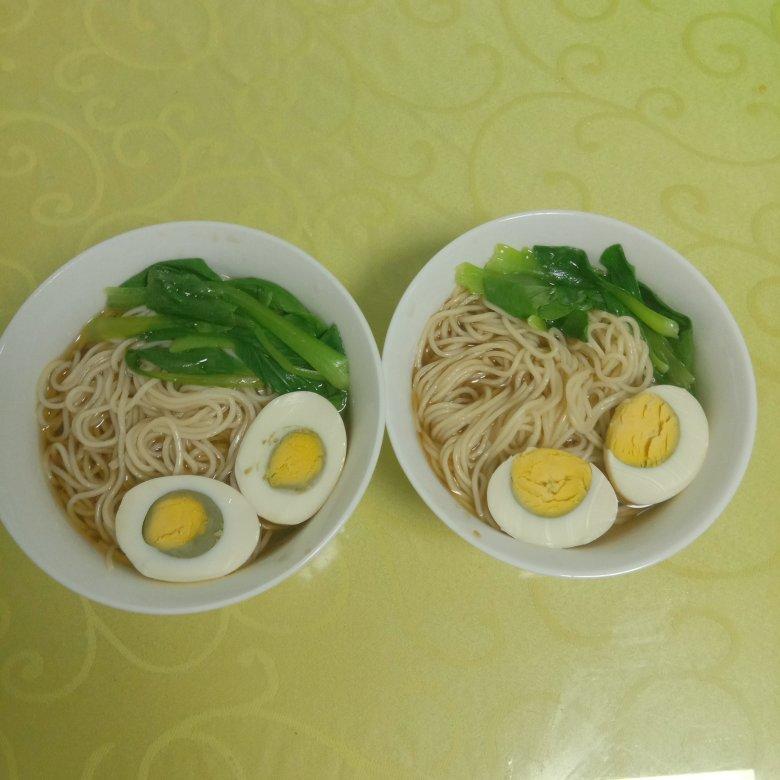 淡定是我的人生态度做的卡妈私房菜~青菜鸡蛋面(汤面)