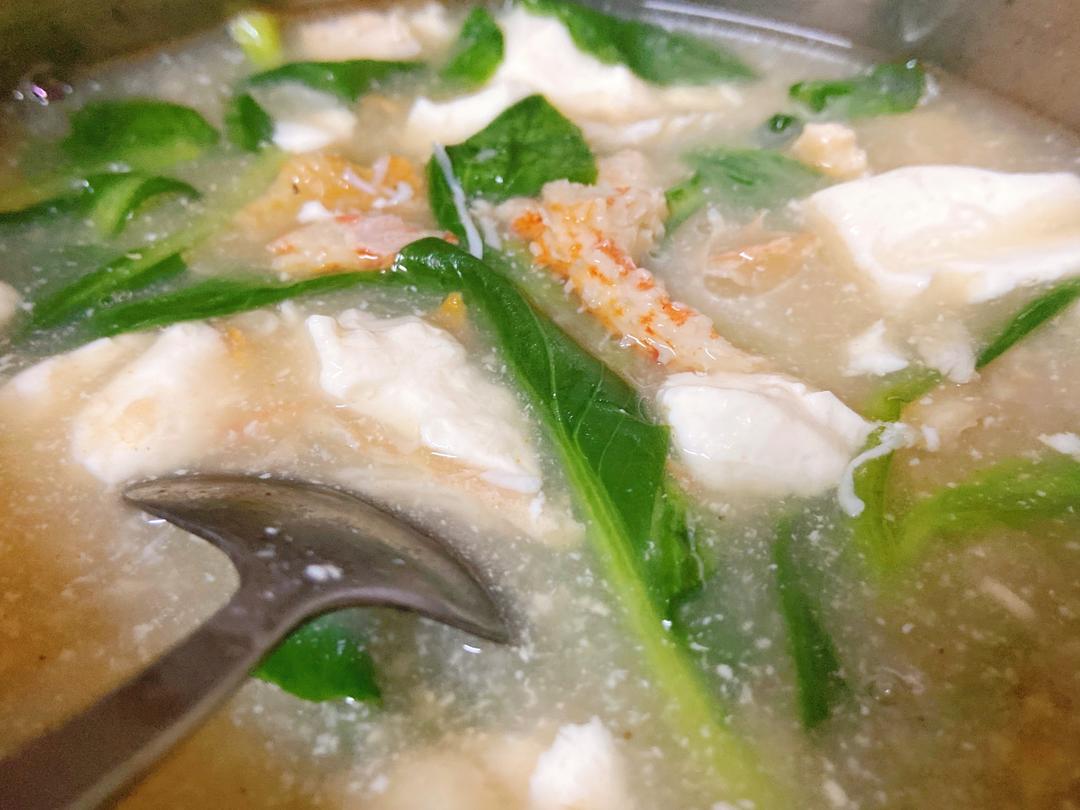 熟冻帝王蟹or龙虾豆腐汤