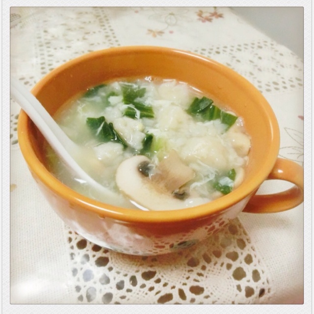 青菜鸡蛋面疙瘩汤