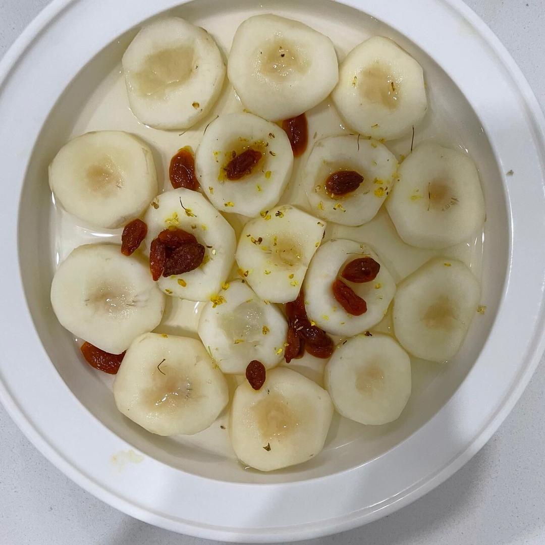 蒸桂花枸杞马蹄的做法