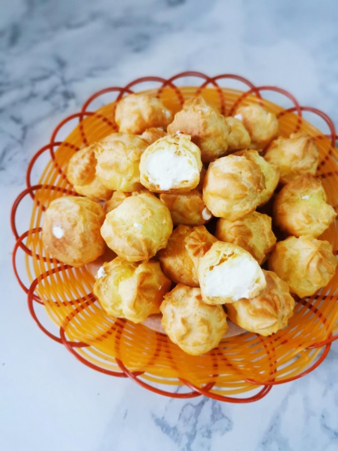 简单易成功的奶油小泡芙做法