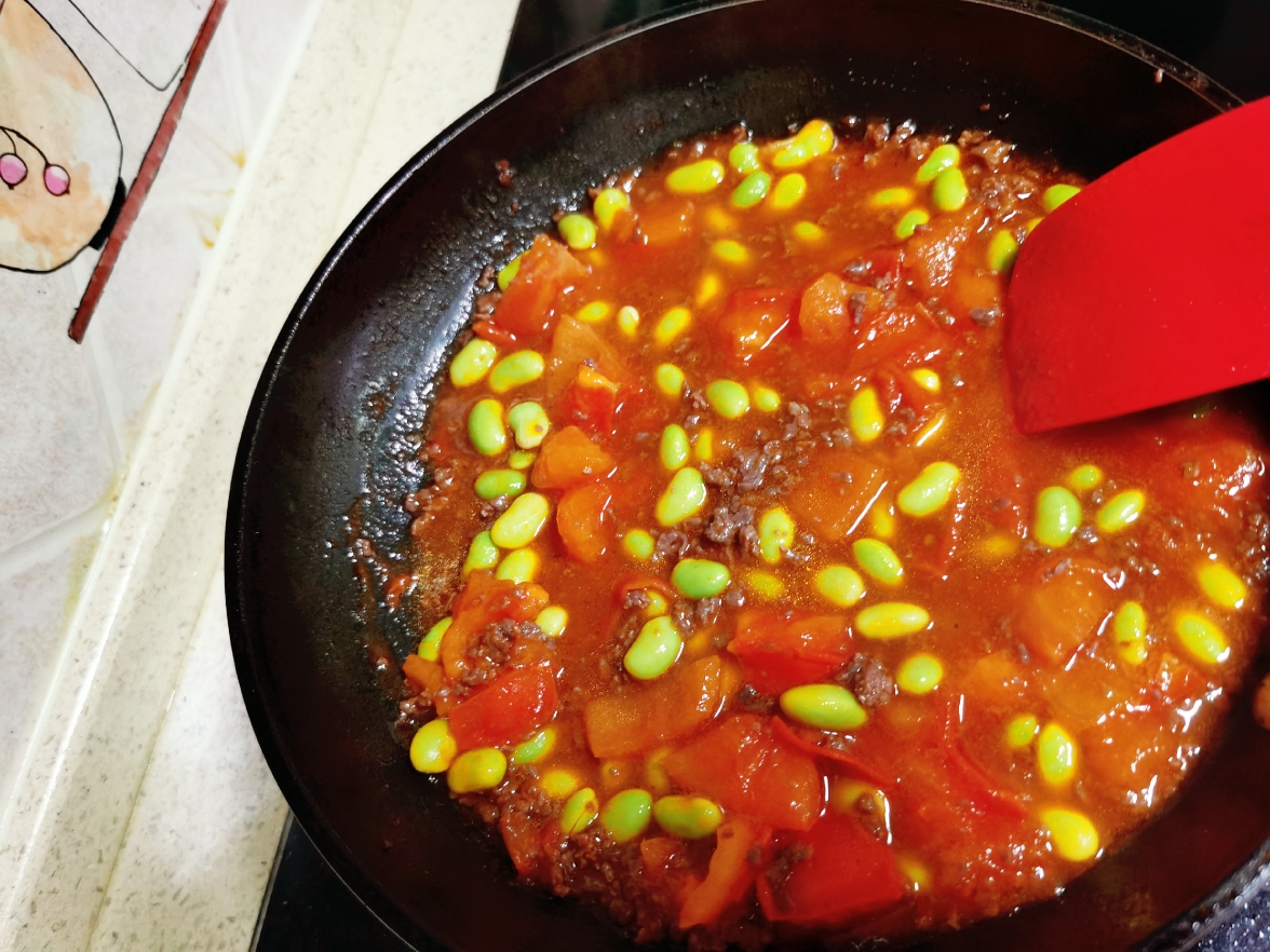 番茄牛肉毛豆芝士焗饭的做法 步骤1