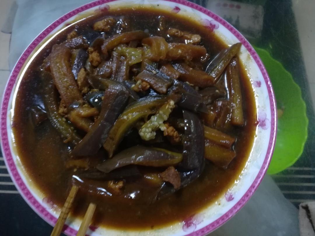 红烧肉末茄子