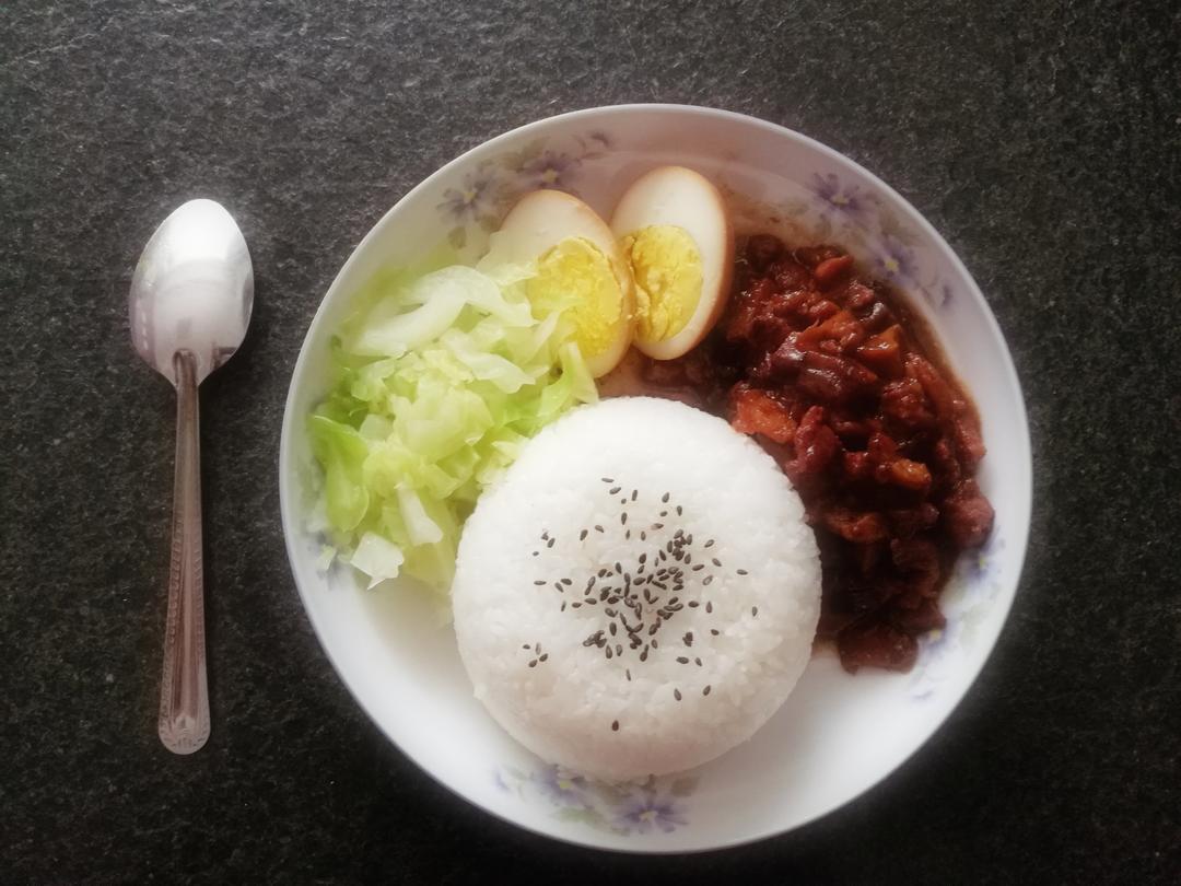 洋葱酥卤肉饭