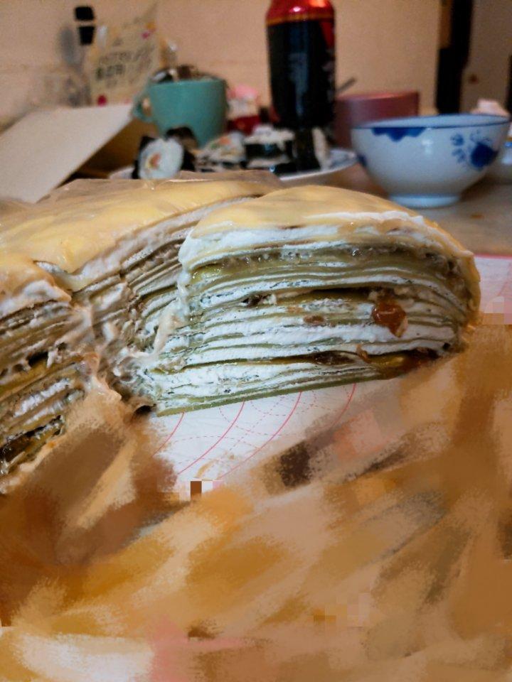 学做LADY M家24层超薄渐变抹茶千层蛋糕