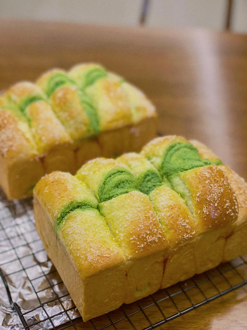 抹茶奶酥小金砖（70%中种吐司）