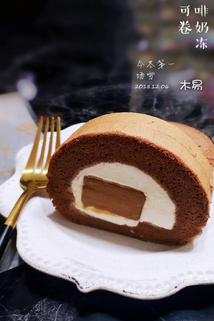 几分甜提拉米苏奶冻卷/不消泡不开裂摩卡蛋糕胚+冷萃咖啡奶冻+马斯卡彭奶油/烘焙视频蛋糕篇8「薄卷」