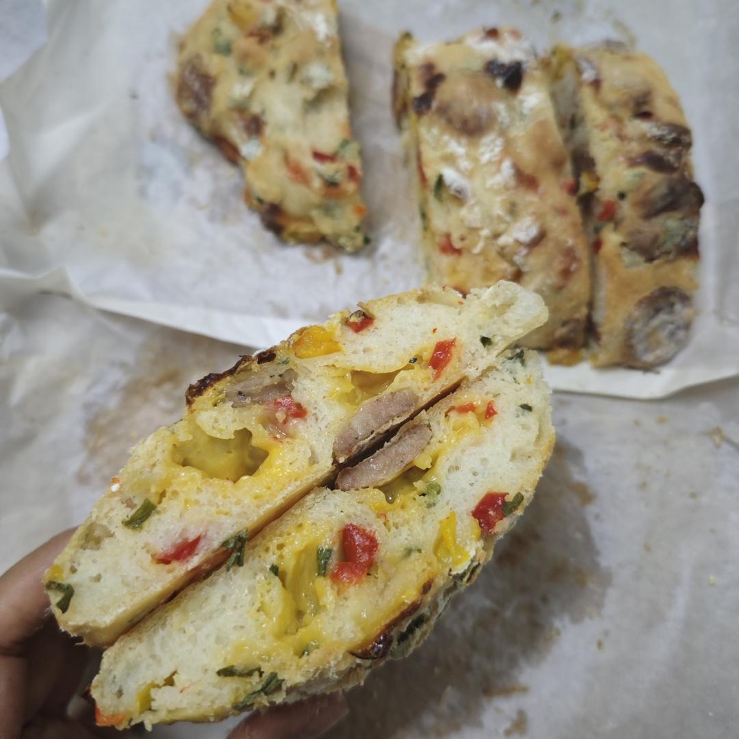 超级简单点恰巴塔配方！免揉面也有大气孔💞