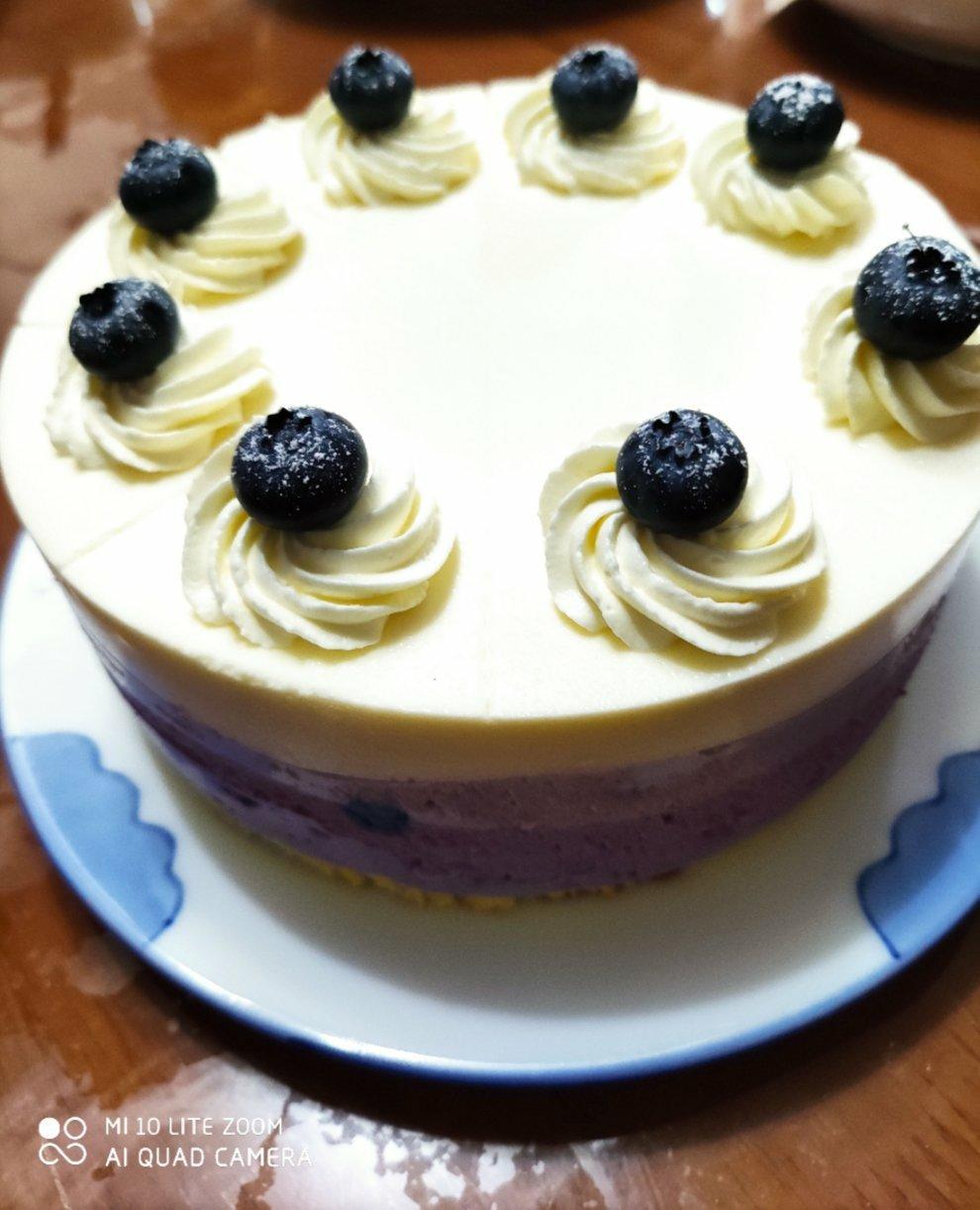 渐变蓝莓冻芝士蛋糕（免烤）