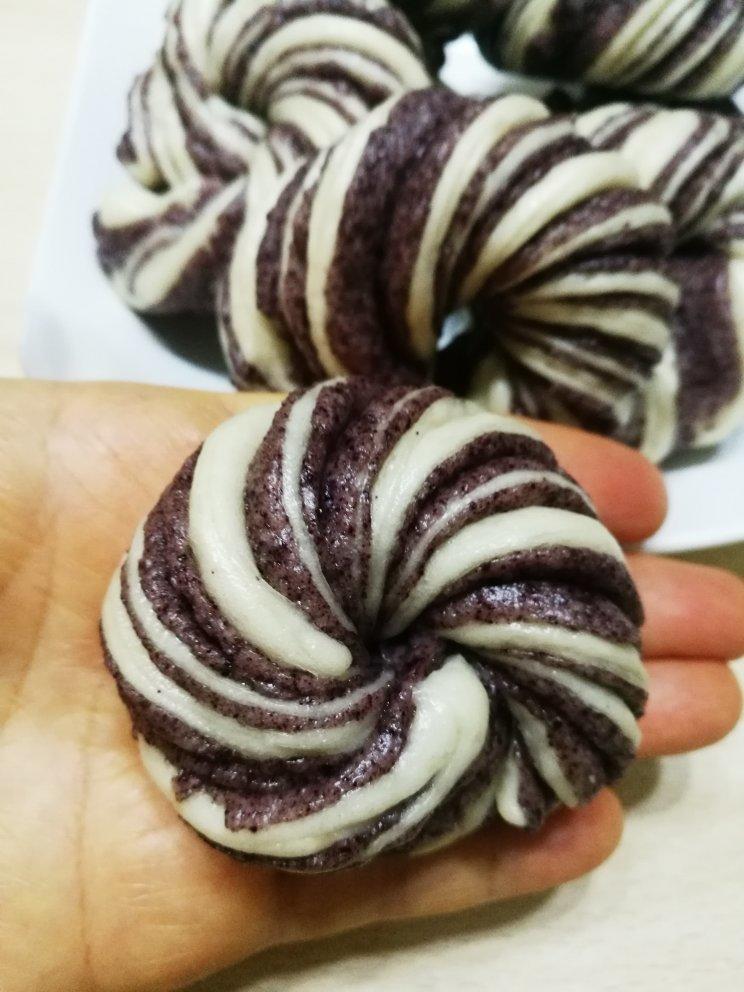 黑米双色馒头花卷（一次发酵）