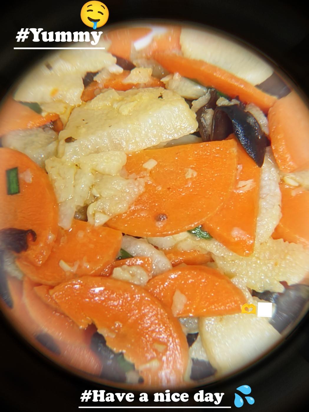 炒山药胡萝卜片