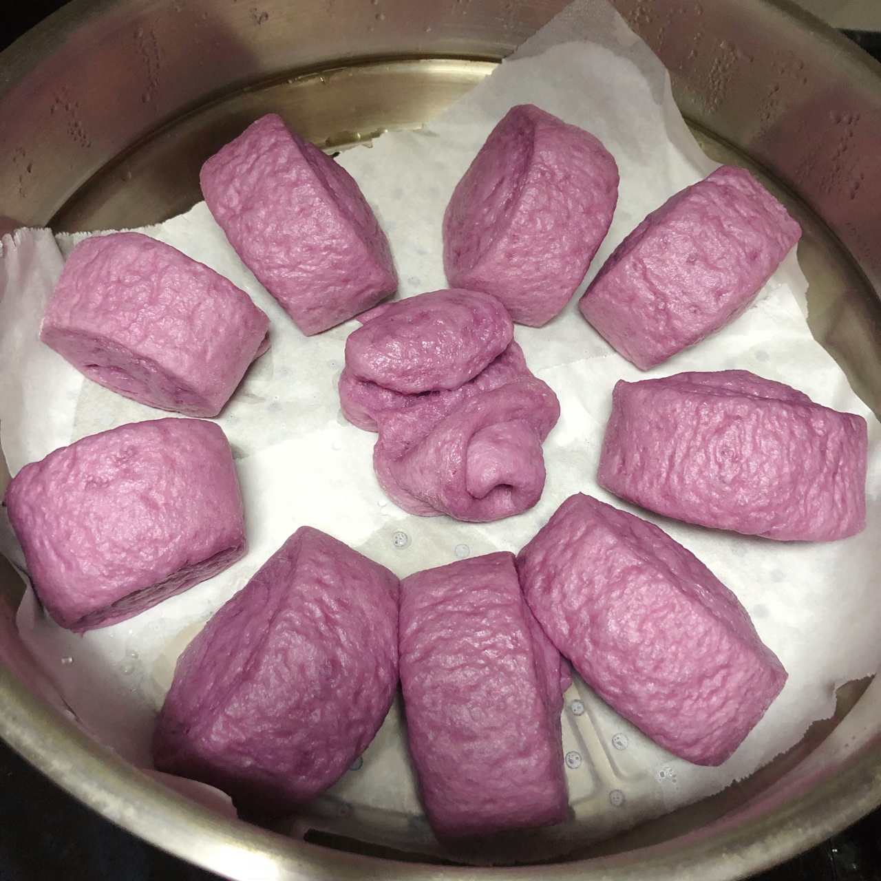 紫薯馒头--只需一次发酵