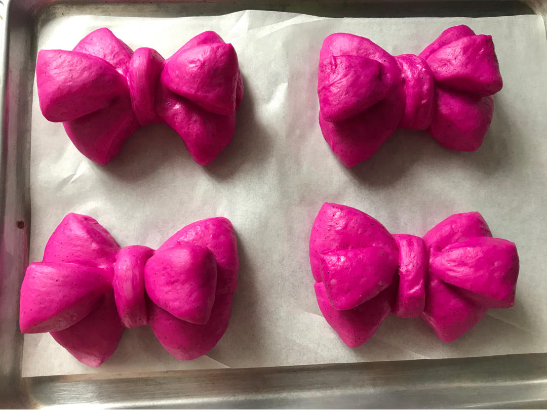 火龙果蝴蝶结面包（一次发酵）