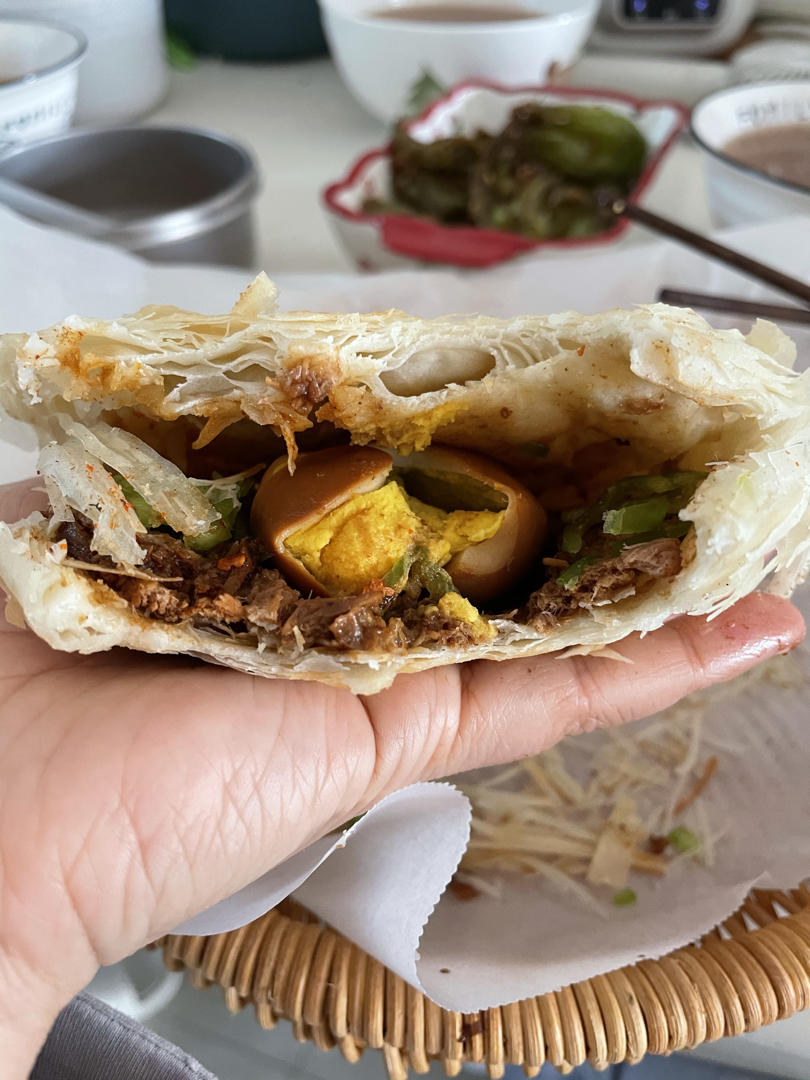 抹嘴-肉夹馍的肉和蛋，不放油版本