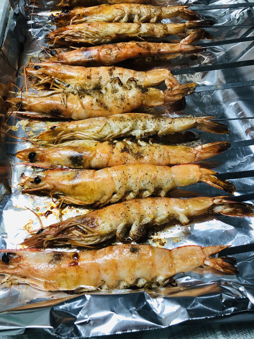 在家也能做出日料店的盐烤大虾~