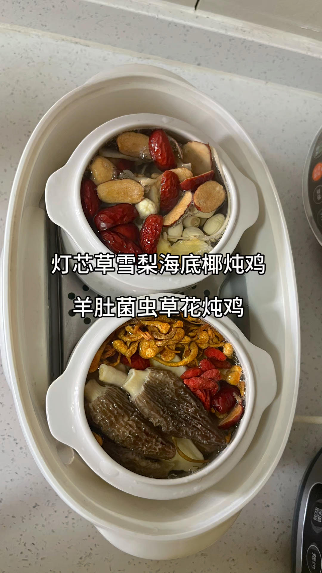 灯芯草雪梨海底椰炖鸡肉
