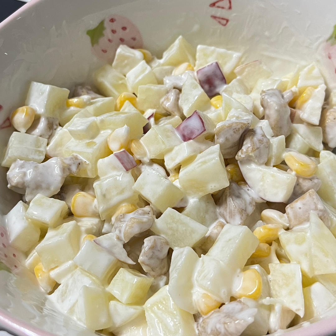 土豆🥔玉米🌽鸡胸肉🐔沙拉｜🍎清新不腻口