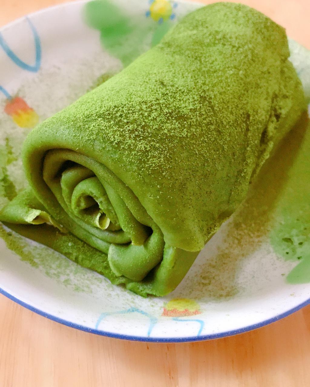 小丸子小姐很快乐做的网红食谱│抹茶毛巾卷
