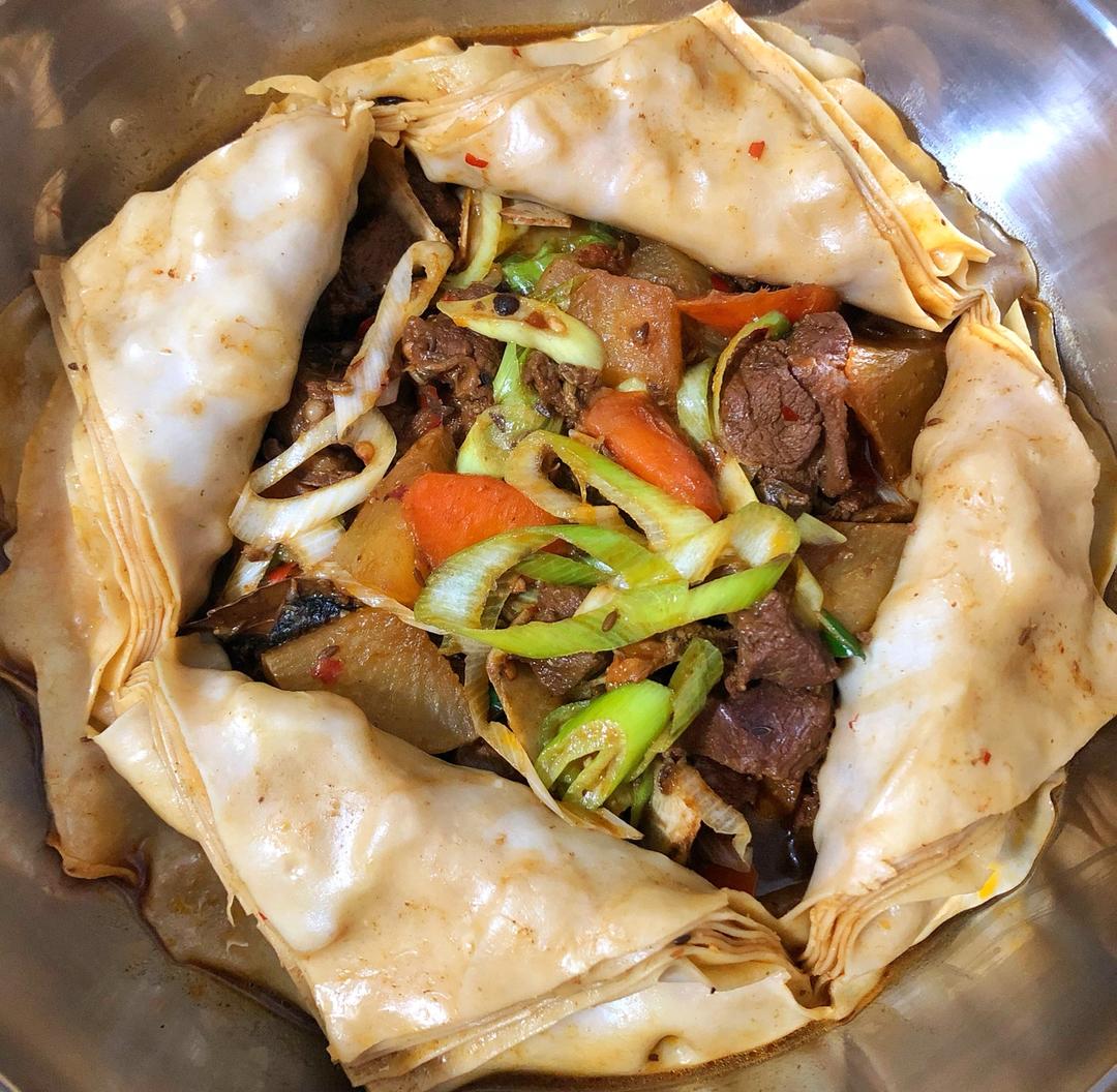 冬季暖胃大菜---羊肉焖饼