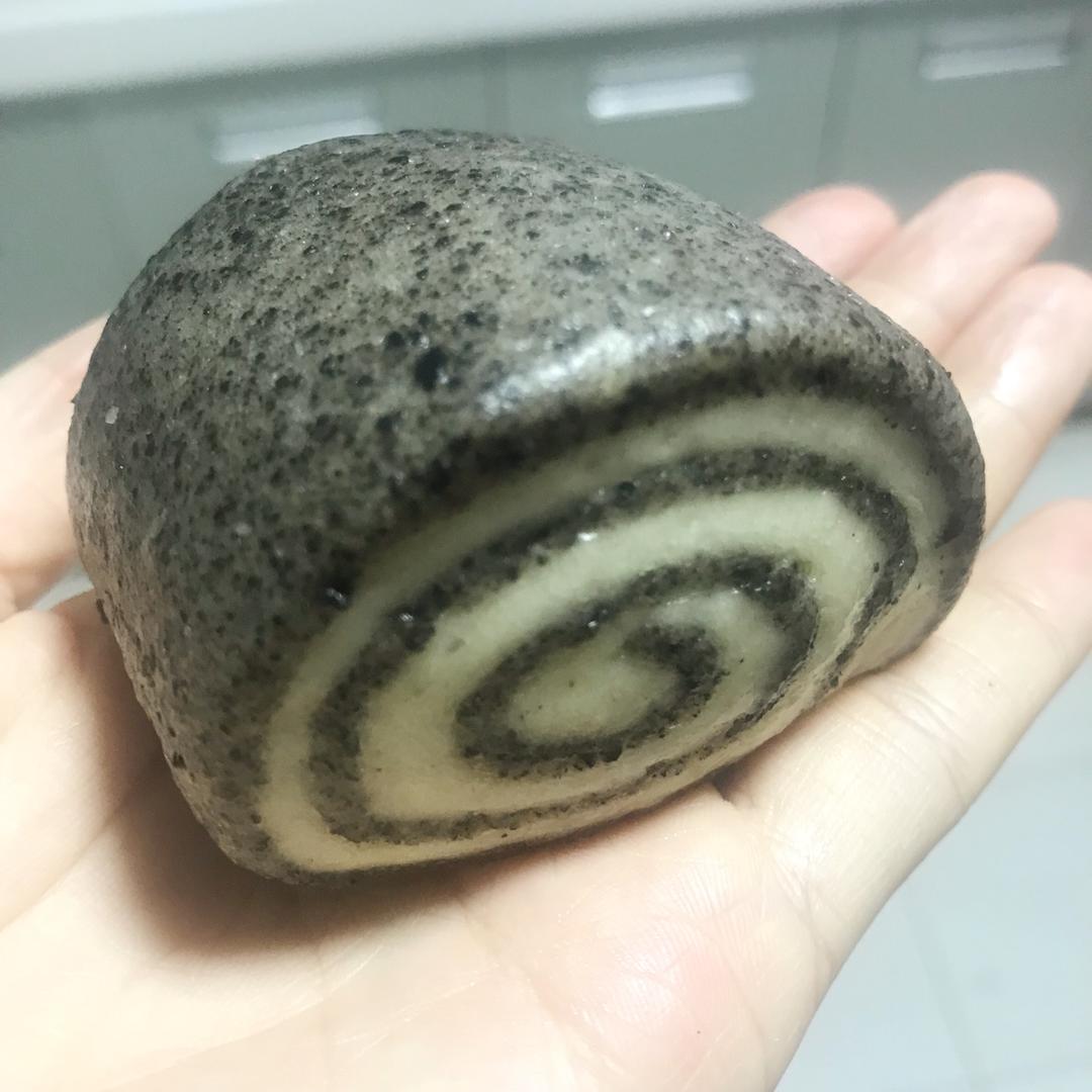 反卷黑芝麻双色馒头——第四版