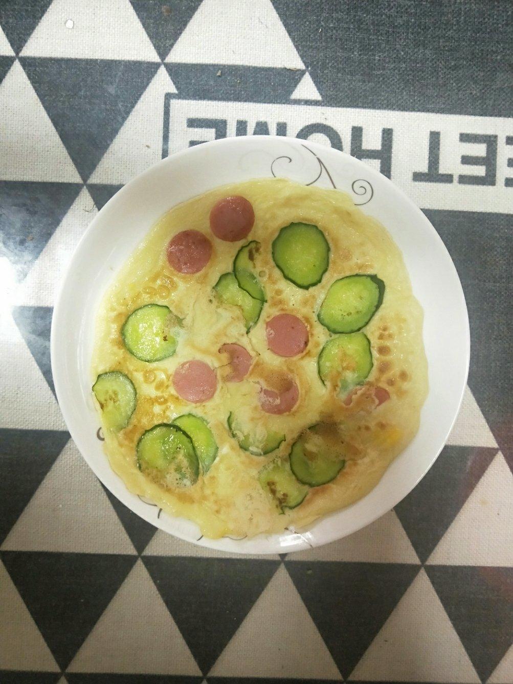 火腿肠葱花鸡蛋饼
