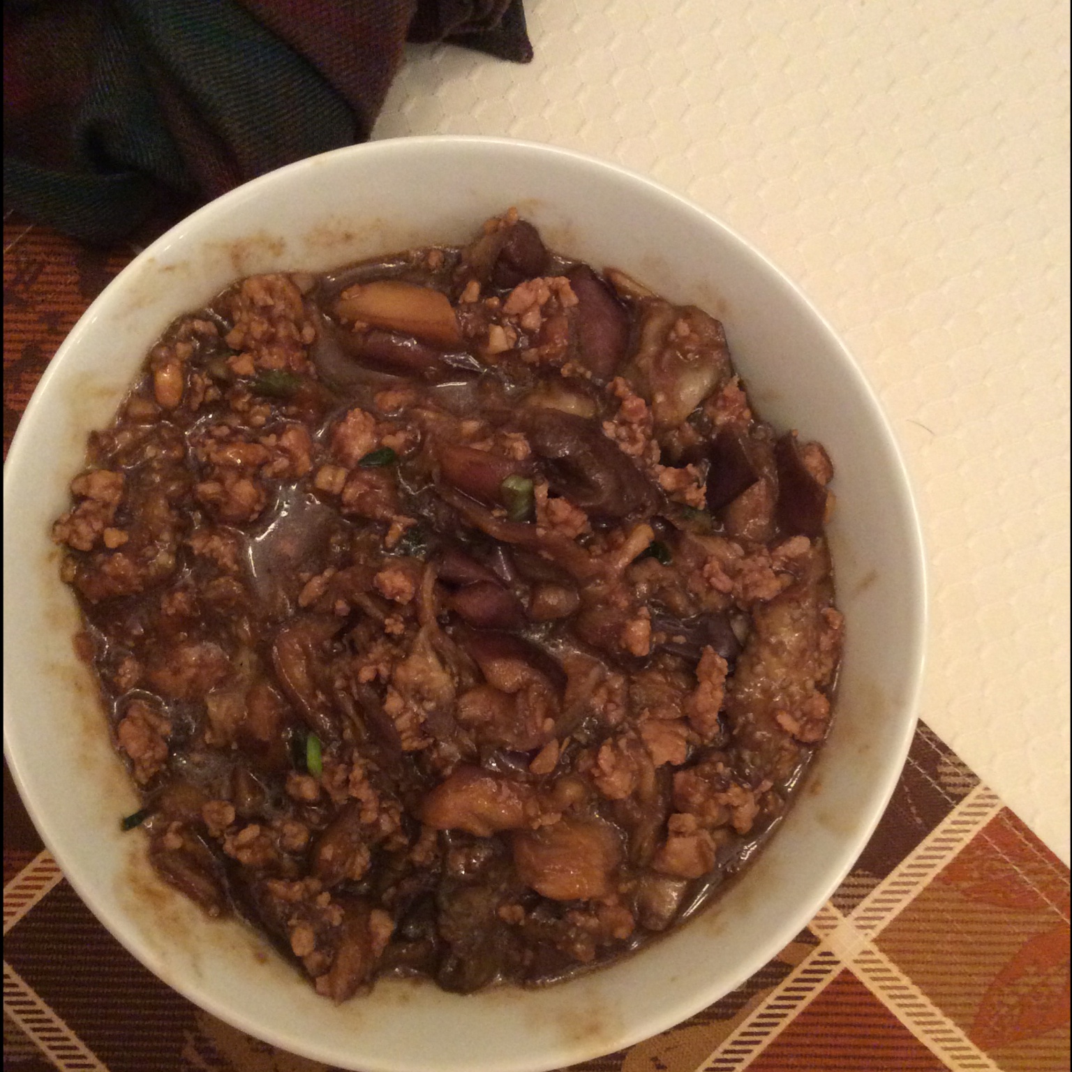 酱爆肉末茄子