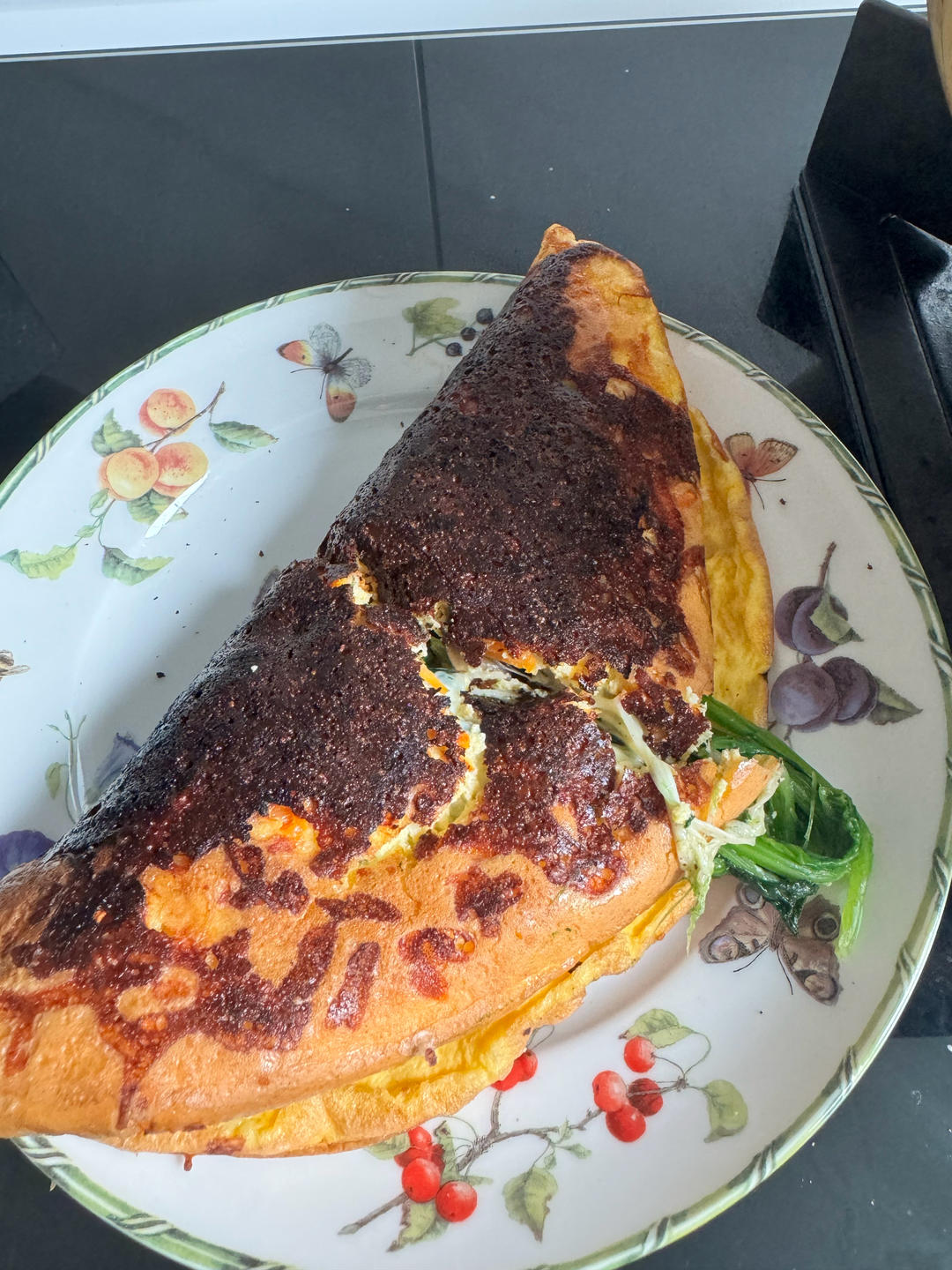 低碳能量早餐｜菠菜口蘑芝士蛋饼🌮