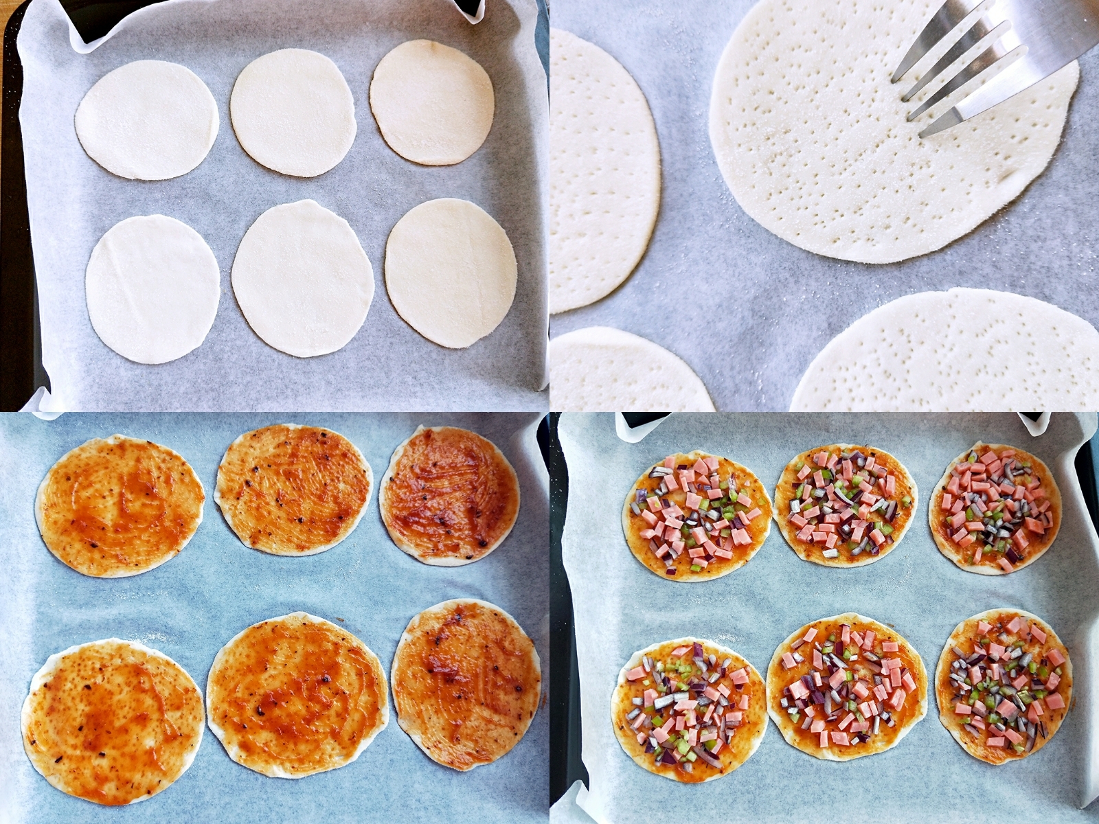 饺子皮披萨(迷你版)的做法 步骤2