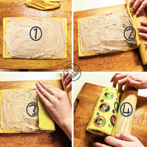 小四蛋糕卷+手绘蛋糕的方法的做法 步骤11