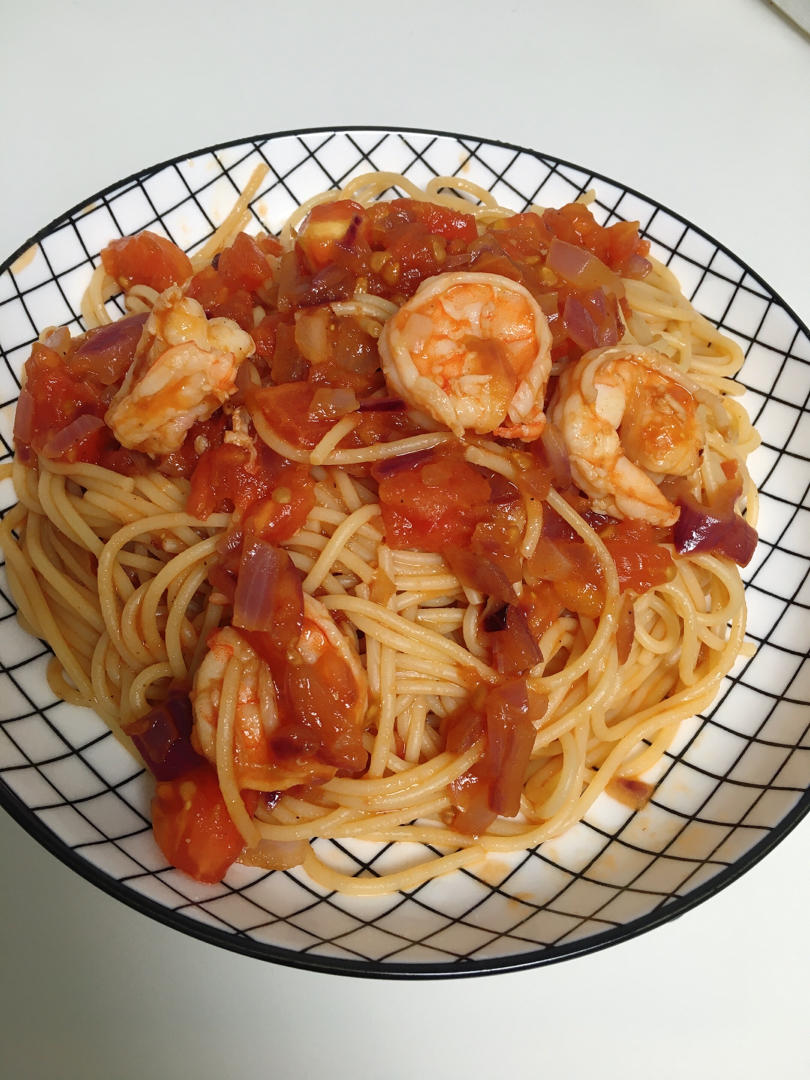 番茄虾仁意面