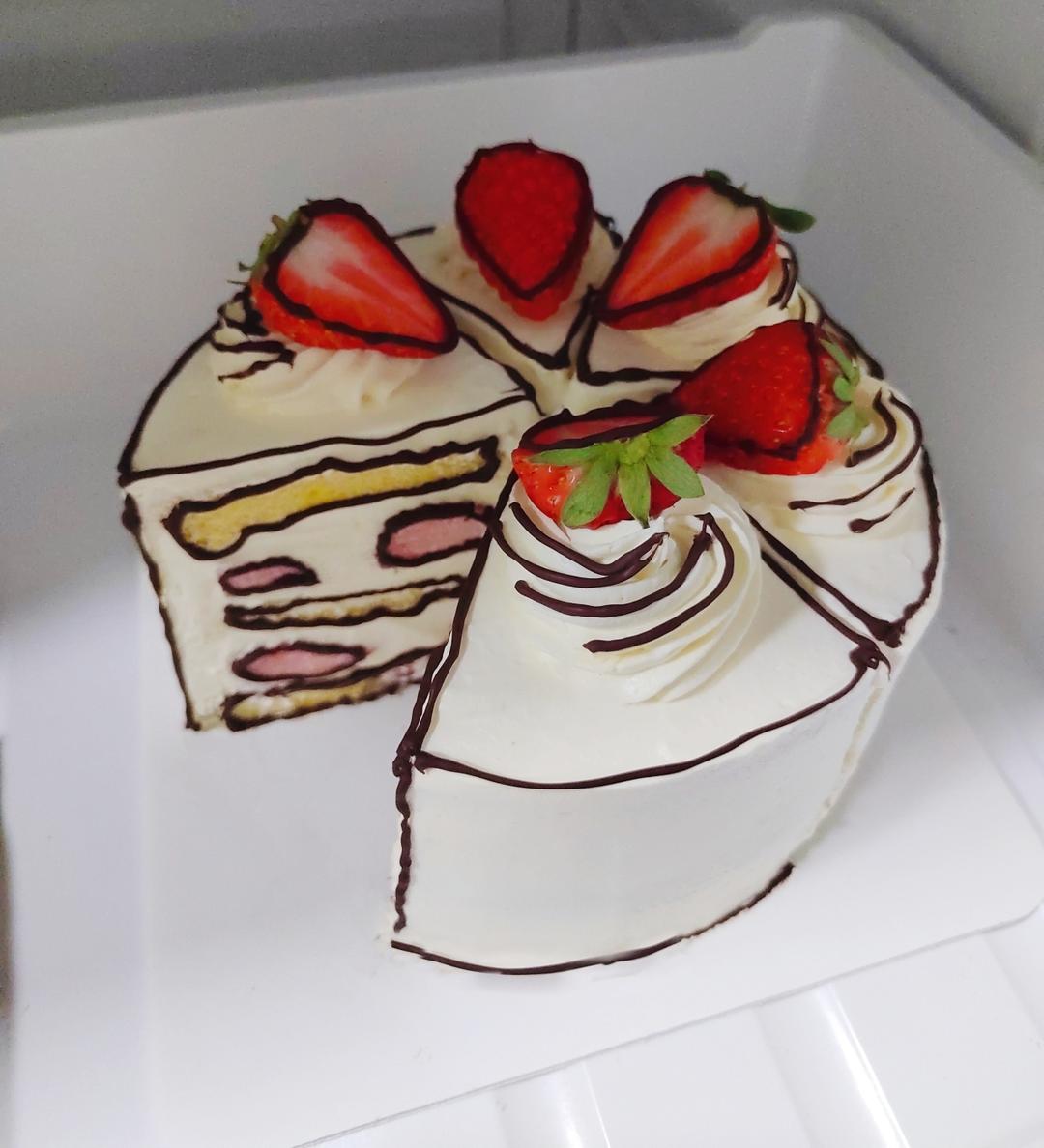 🍓二次元专属：漫画草莓蛋糕