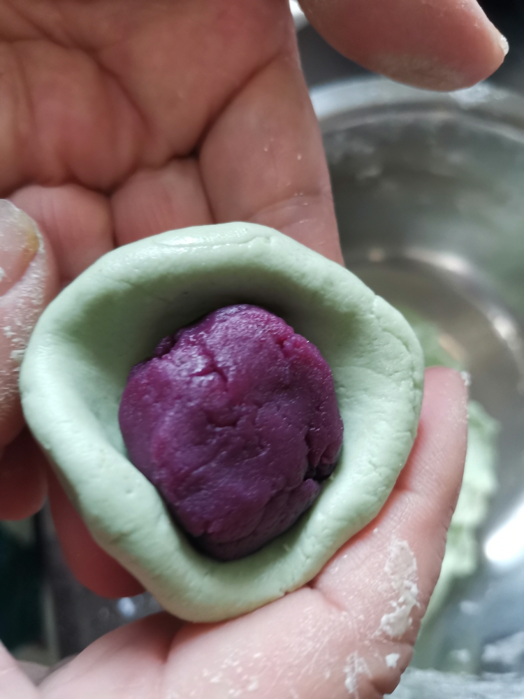 紫薯艾草青团的做法 步骤14