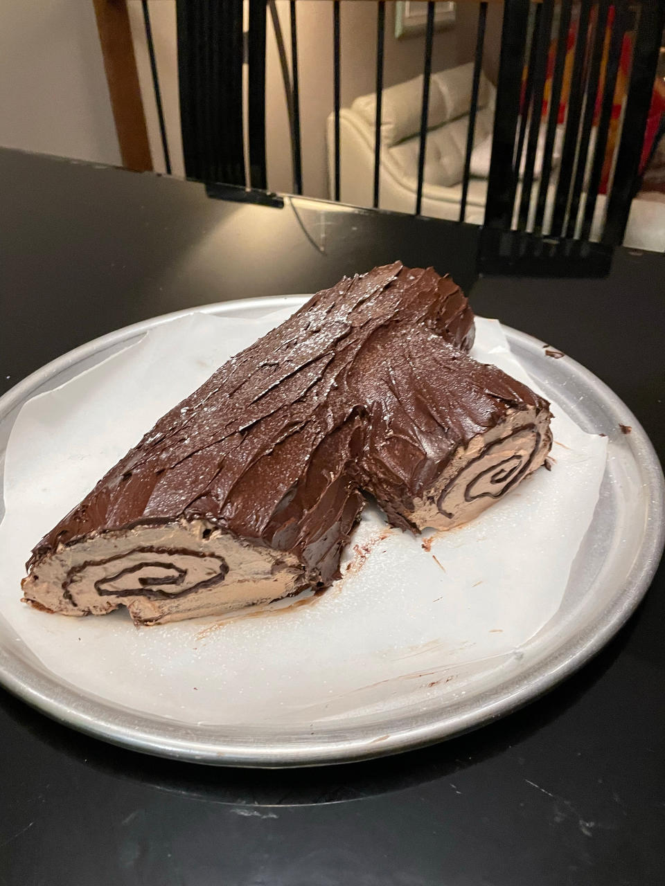 超好吃的圣诞节树干蛋糕叫树桩蛋糕也可哈