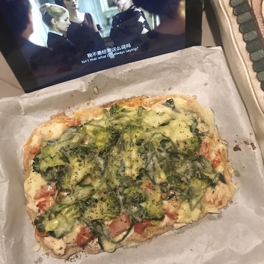 金枪鱼南瓜&番茄迷迭香鸡肉双享全麦薄底披萨【北鼎烤箱食谱】