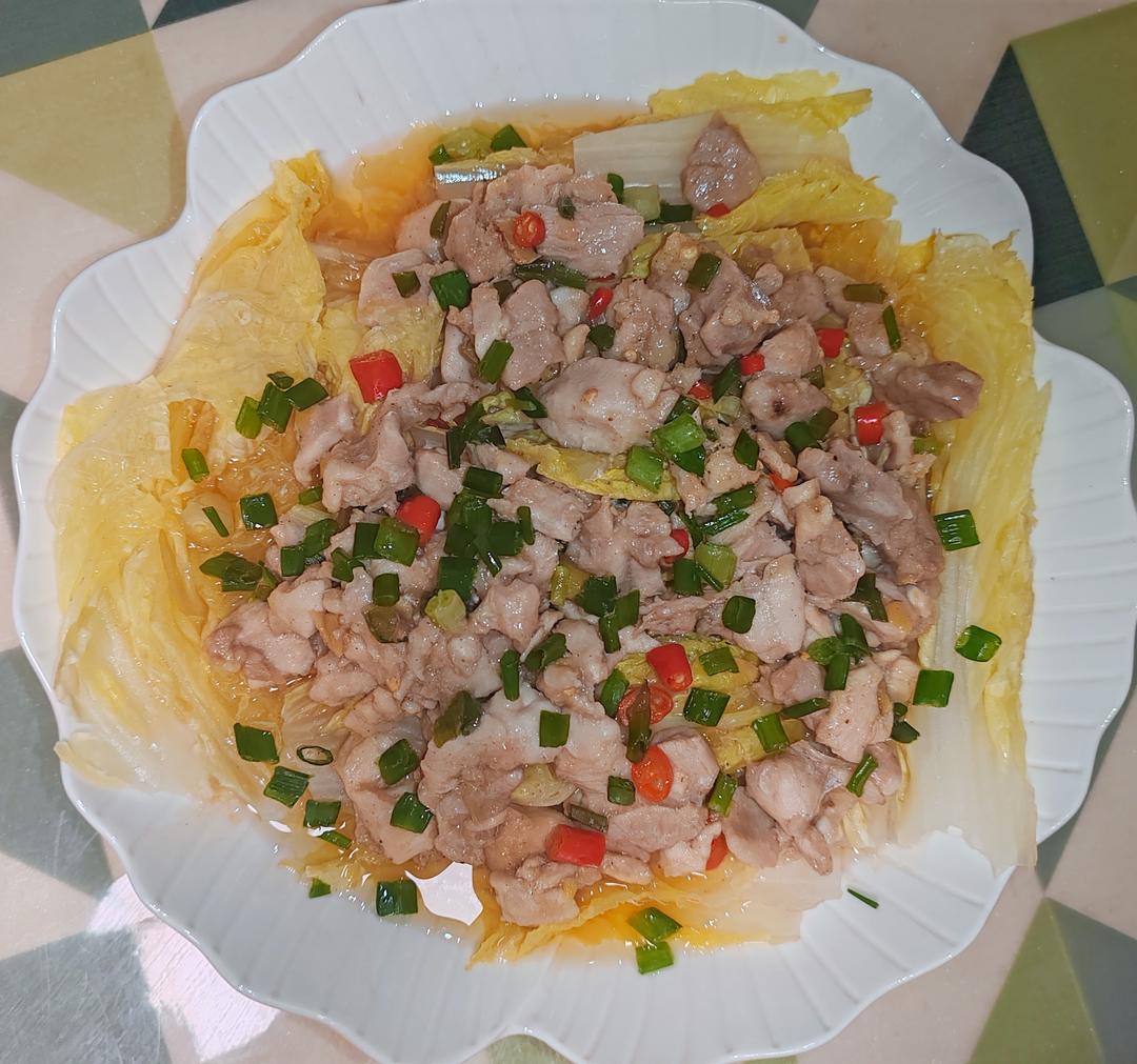 美味蒸菜--娃娃菜蒸鸡腿肉（年夜饭菜单）