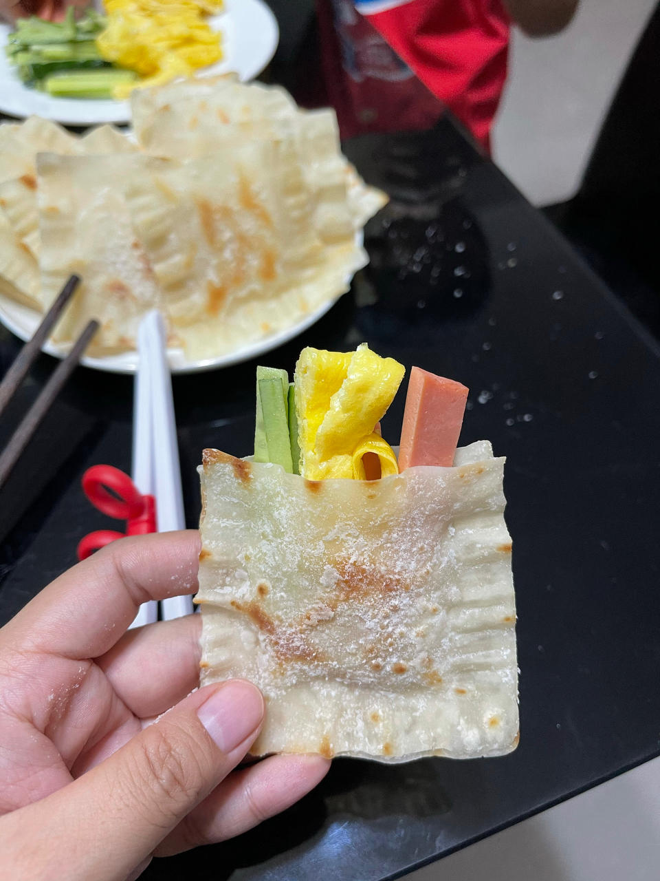 馄饨皮口袋饼