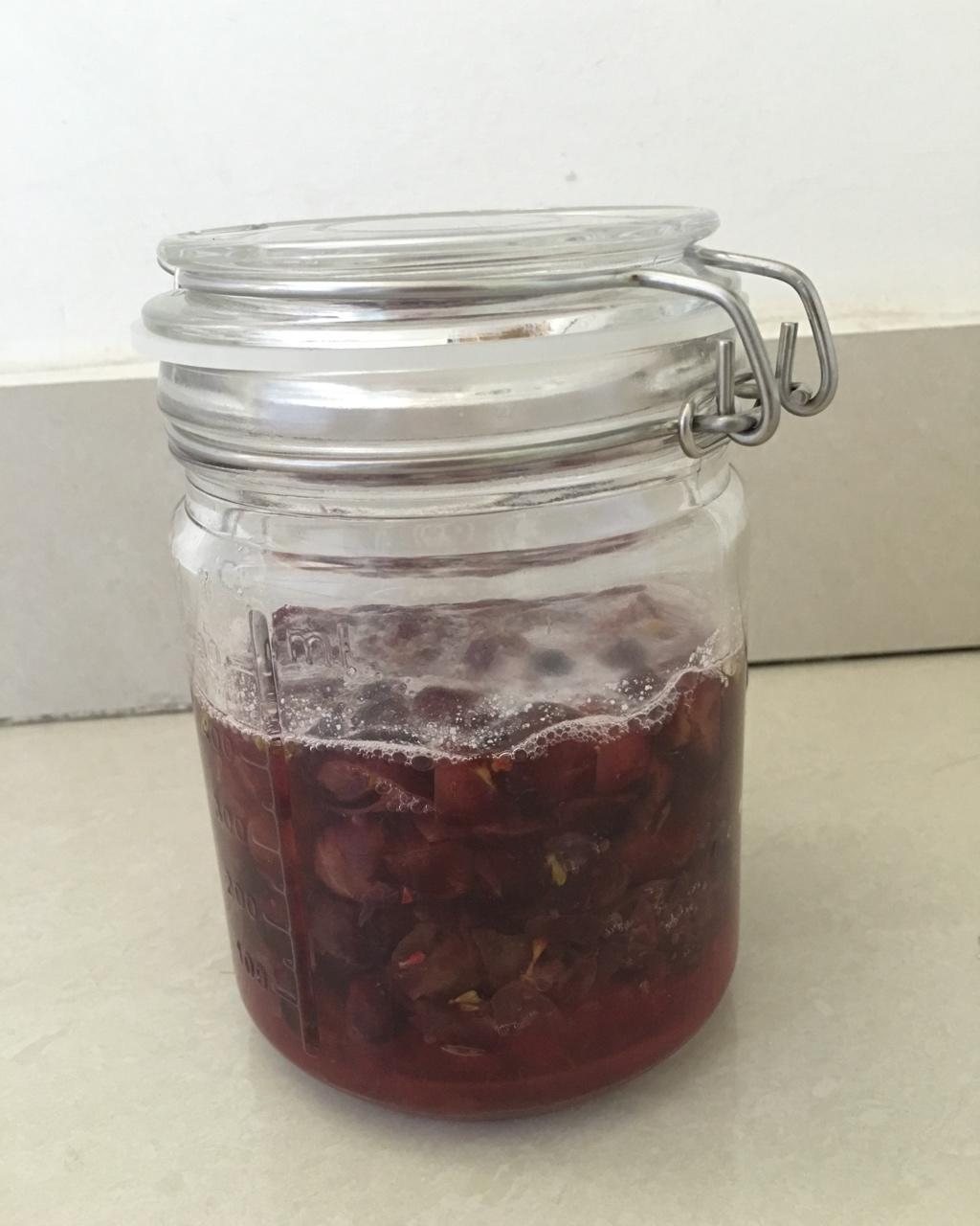 提着酱油打油做的自酿葡萄酒