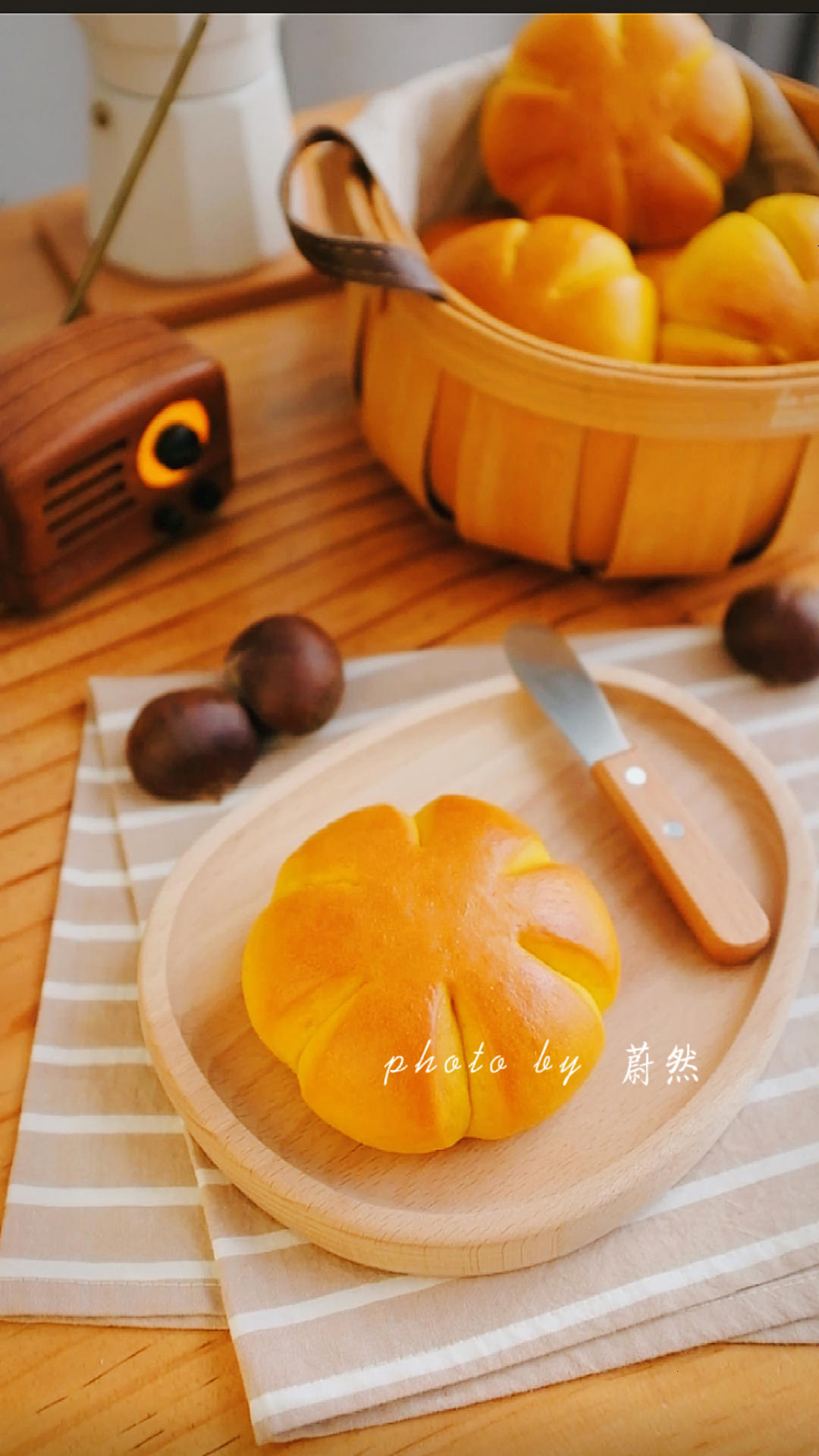 南瓜板栗小花面包