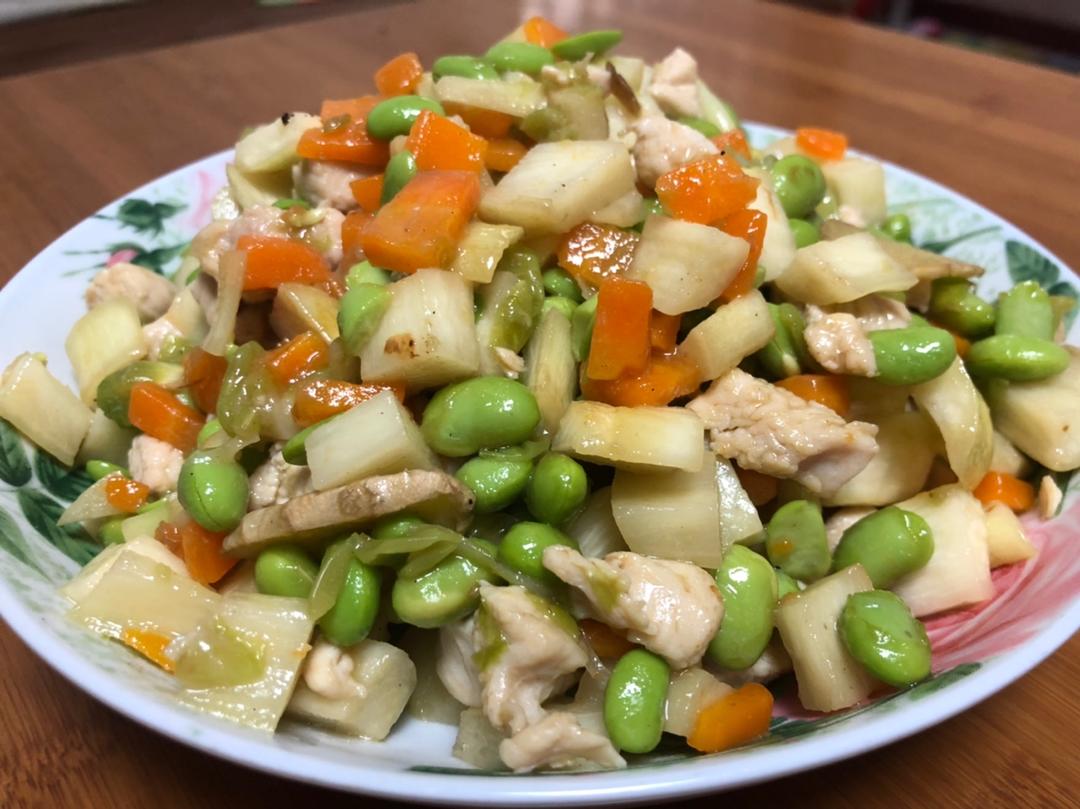 茭白毛豆鸡丁